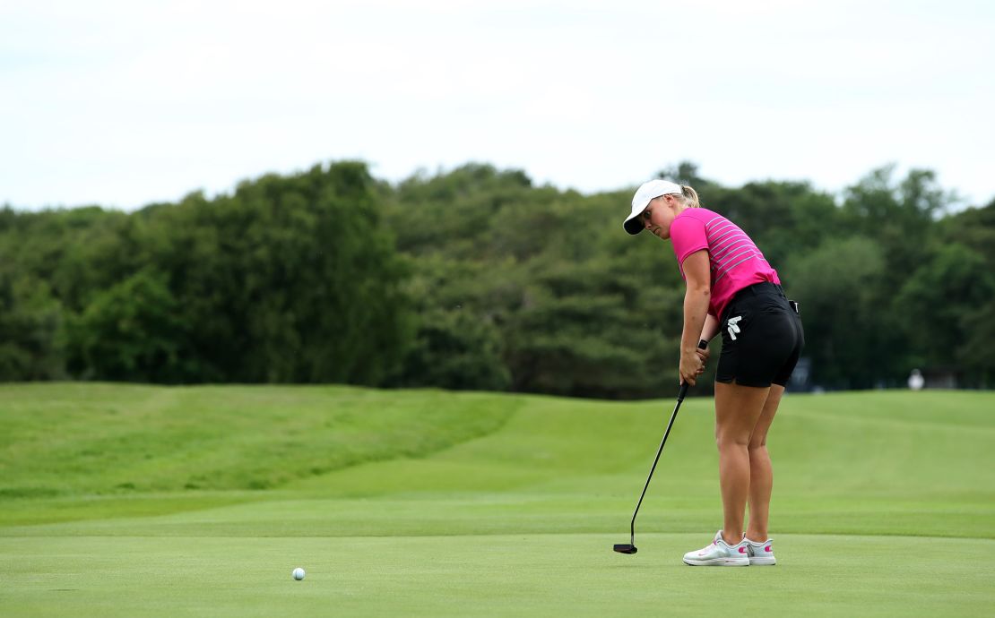 Stark putts at the Scandinavian Mixed.