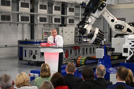 Keir Starmer giving his speech at the National Composites Centre in the Bristol & Bath Science Park this morning.