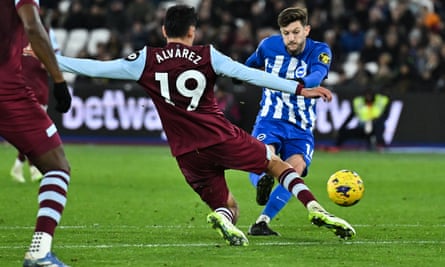 Alphonse Areola stands strong as West Ham and Brighton face off in a tied match.