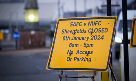 A road sign near the Stadium of Light indicating a road closure.