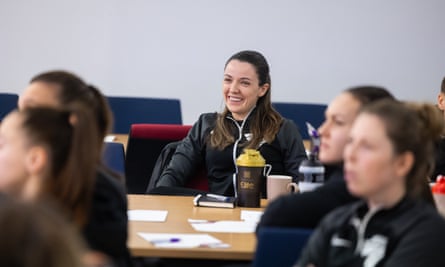 Emily Carney at the PGMOL training camp