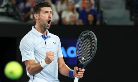 Novak Djokovic easily handles a rare daytime match after Alex de Minaur withdraws.