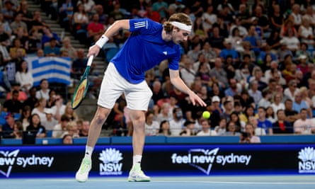 Stefanos Tsitsipas playing for Greece in the United Cup in Sydney last week.