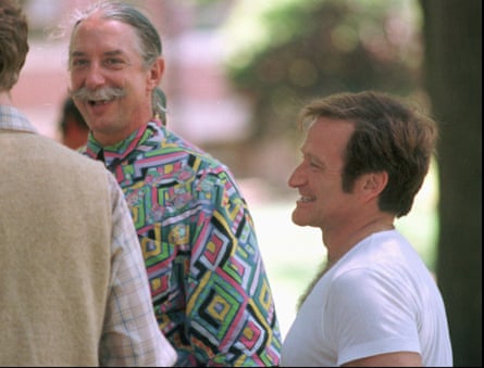 Robin Williams, right, with Hunter ‘Patch’ Adams, on the set of Patch Adams in 1998.