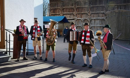 An oompah band at the event close to the Austrian border.