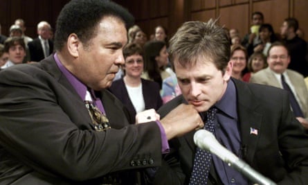 Muhammad Ali and Fox at a senate hearing in 2002.