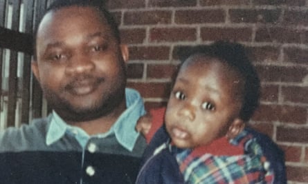 Jason Okundaye with his father in 1998.