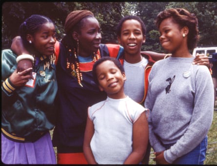 Bob’s wife, Rita Marley, with her children in Central Park, New York City
