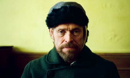 Willem Dafoe as Vincent van Gogh with a bandaged ear. 