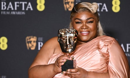 Polish on the podium … Da’Vine Joy Randolph with her best supporting actress Bafta.