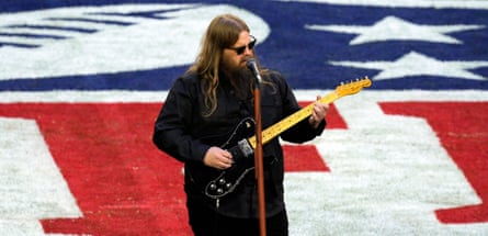 Chris Stapleton performing at Super Bowl LVII in February 2023 – he is aiming at a fourth win for best country solo performance.