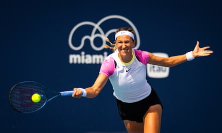 Katie Boulter’s streak at the Miami Open came to an end as she lost in two sets to Victoria Azarenka.