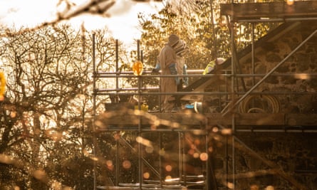 The bees are relocating as the National Trust house in Wales undergoes a roof renovation.