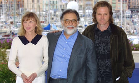 Francis Ford Coppola with Aurore Clement and Sam Bottoms in Cannes, 2001.