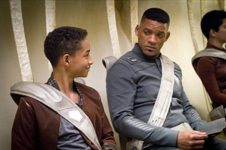 Heavy lifting … Jaden and Will Smith in After Earth.