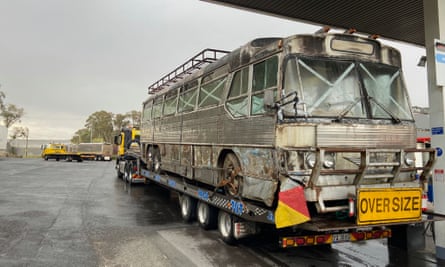 The bus used in The Adventures of Priscilla, Queen of the Desert at the restoration company in Brisbane, Queensland