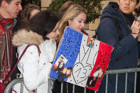 Fans wait outside the Hotel de Crillon in 2013.