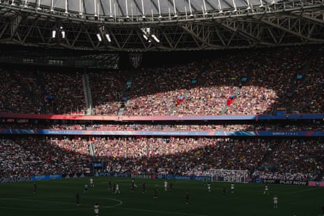 A view of some of the 50,827 people who were in at San Mamés stadium for the Women’s Champions League final between Barcelona and Lyon in May 2024.