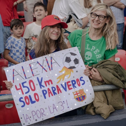 Barcelona fans in Bilbao’s San Mamés stadium at the 2024 Women’s Champions League final against Lyon.