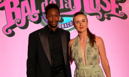 Gaël Monfils with his wife, Elina Svitolina.