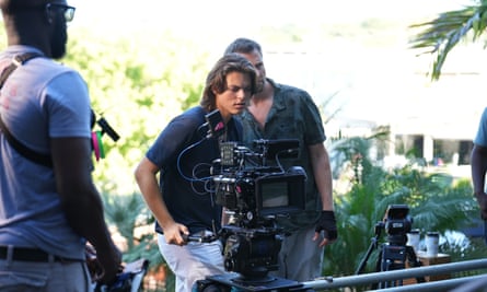 Damian Hurley on the set of Strictly Confidential