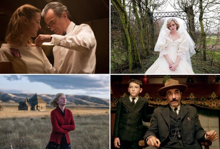 Four of the films Greenwood has scored: clockwise from top left: The Phantom Thread, Spencer, There Will be Blood and The Power of the Dog.