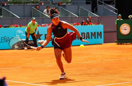 Naomi Osaka in action at the 2024 Madrid Open