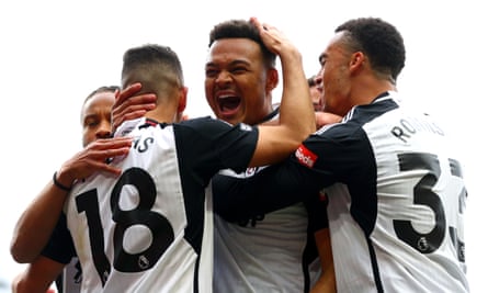 Rodrigo Muniz celebrates scoring for Fulham.