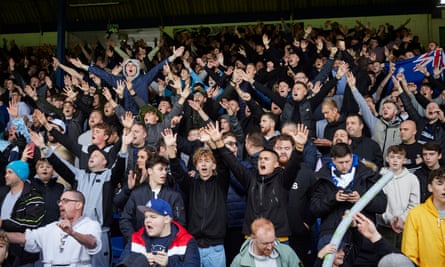 Southend fans at Roots Hall for a match against Solihull Moors in October 2023.