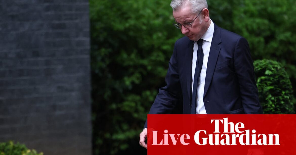 UK politics: minister defends loss of high-profile Tory MPs after Gove joins exodus – as it happened