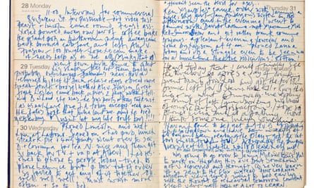 Pages of Vivian MacKerrell’s diary from January 1974