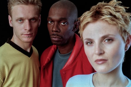 Dave Randall, Maxi Jazz and Sister Bliss of Faithless in September 1998.