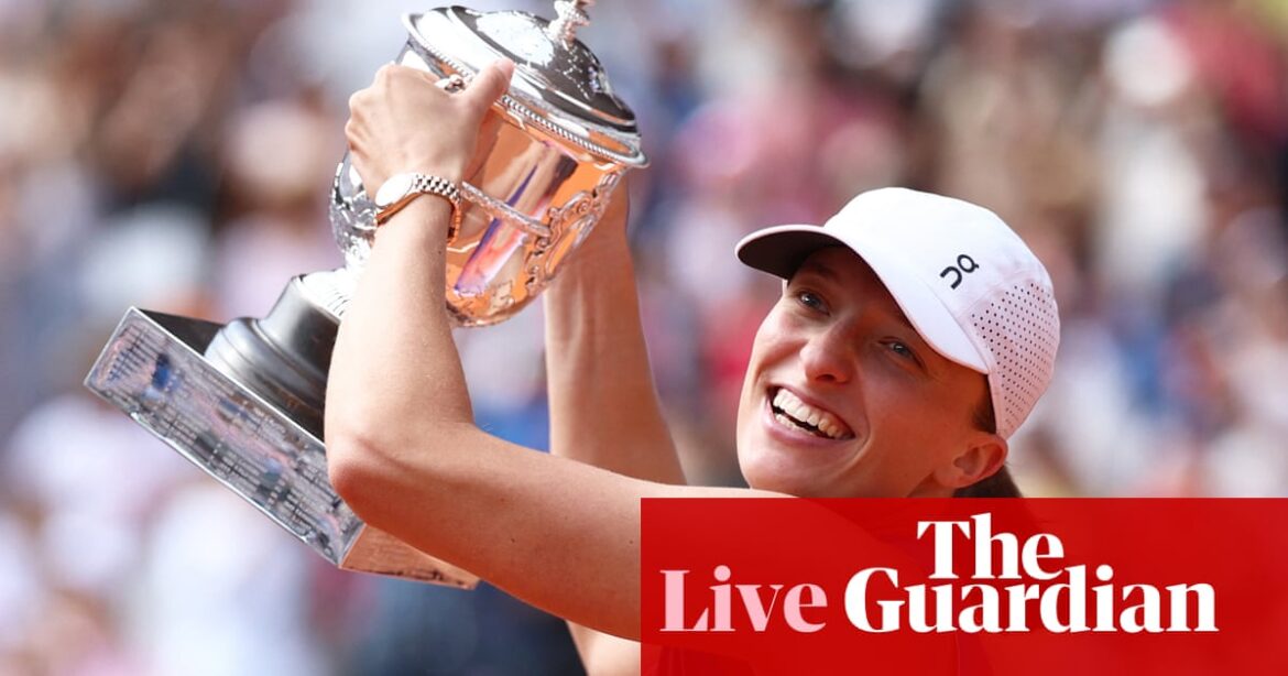 Iga Swiatek beats Jasmine Paolini to retain French Open women’s title – as it happened