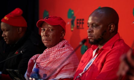 Julius Malema, centre.