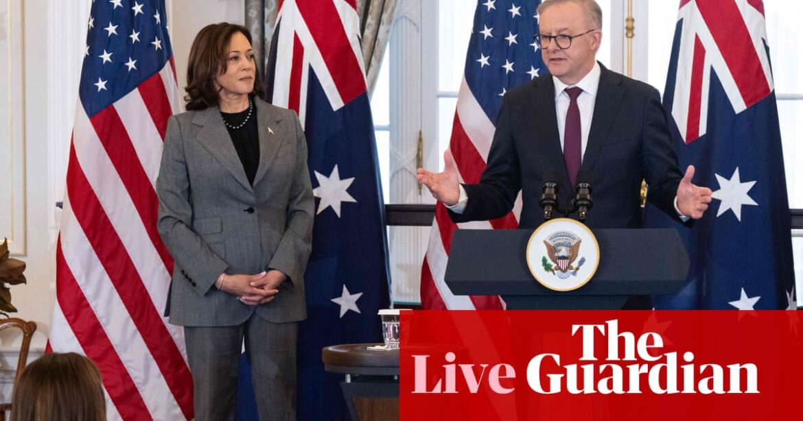 Australia news live: Albanese says Kamala Harris is a ‘good friend of Australia’ after Biden endorses US vice-president