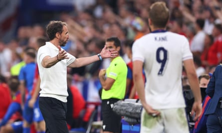 Gareth Southgate reacts during the Euro 2024 round of 16 match between England and Slovakia in Gelsenkirchen, Germany