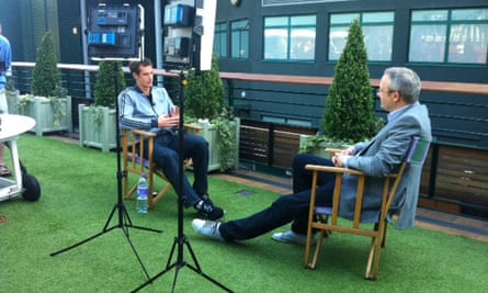 Jonathan Overend, then the BBC’s tennis correspondent, interviewing Andy Murray in the lead-up to the Scot’s 2013 Wimbledon win