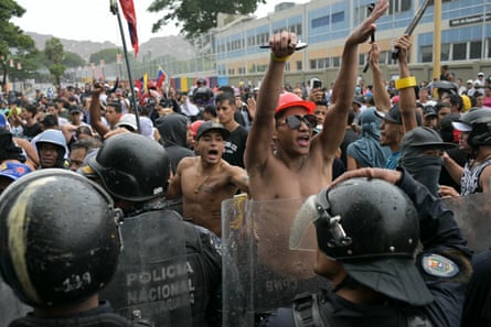 Protests in the Catia neighbourhood of Caracas.