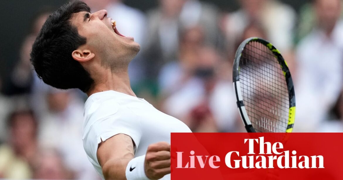 Wimbledon 2024 semi-finals: Carlos Alcaraz fights back to beat Daniil Medvedev – live