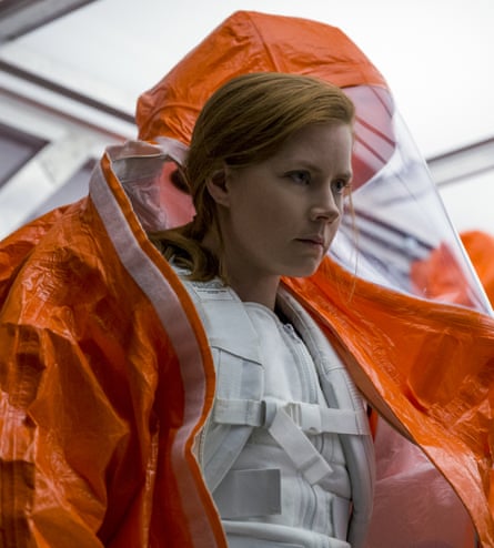 Amy Adams in protective clothing in Arrival.