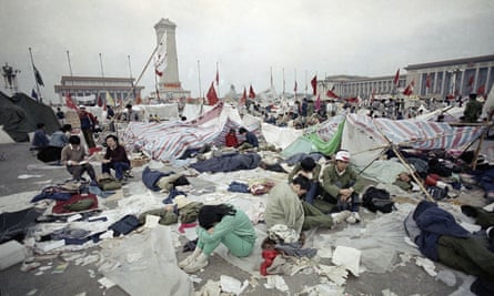 Students in Tiananmen Square, Beijing, in May 1989