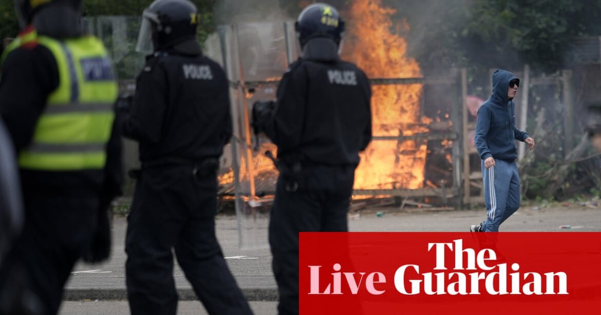 Police officers injured amid standoff in Plymouth – England riots as it happened