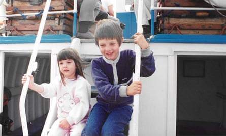 Alexi Duggins as a child on holiday in Wales.