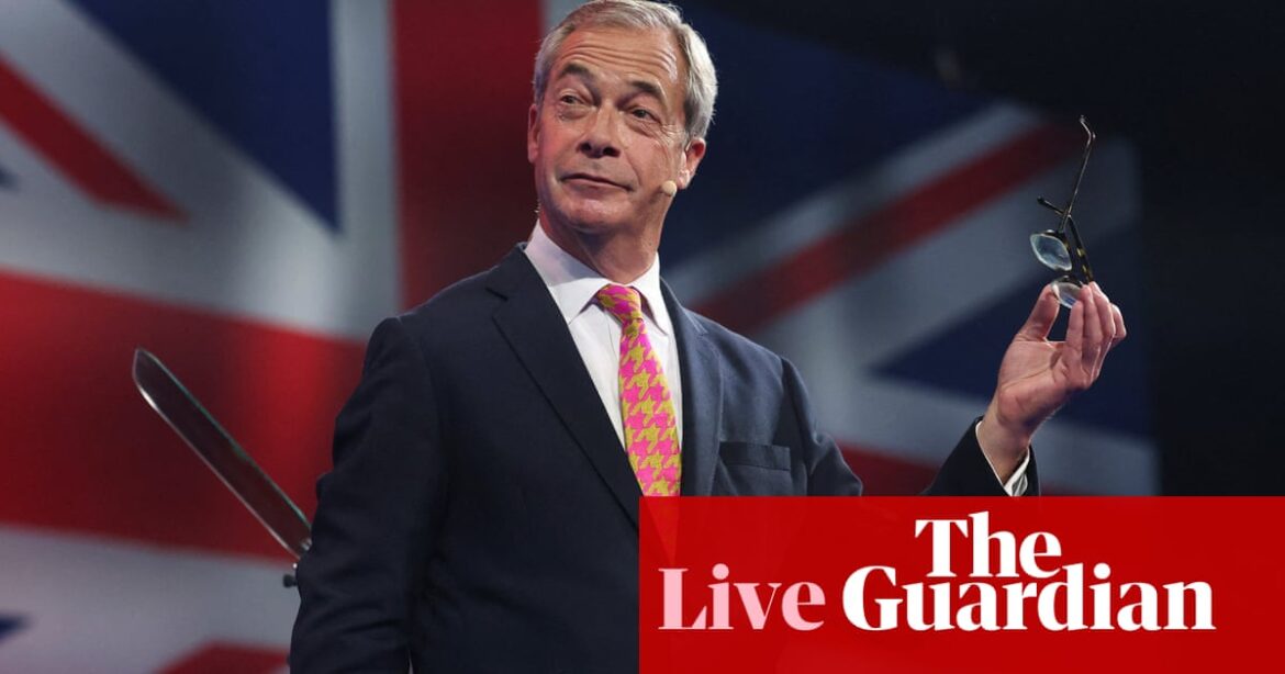 Farage says Tory brand is ‘bust’ as other Reform UK speeches target immigrants, drag queens, vegans and more – UK politics live