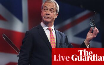 Farage says Tory brand is ‘bust’ as other Reform UK speeches target immigrants, drag queens, vegans and more – UK politics live