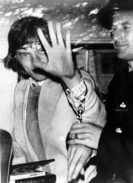 No satisfaction … Jagger on his way to jail.