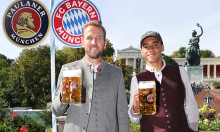 Jamal Musiala with Harry Kane at Oktoberfest.