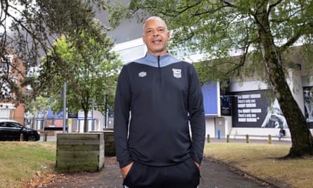 Jason Dozzell pictured in front of Portman Road in Ipswich