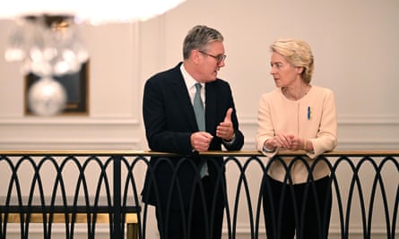 Keir Starmer and Ursula von der Leyen, the president of the European Commission, speak at the UN general assembly on Wednesday.