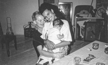 Neneh with her new baby and her mother, the artist Moki Karlsson.